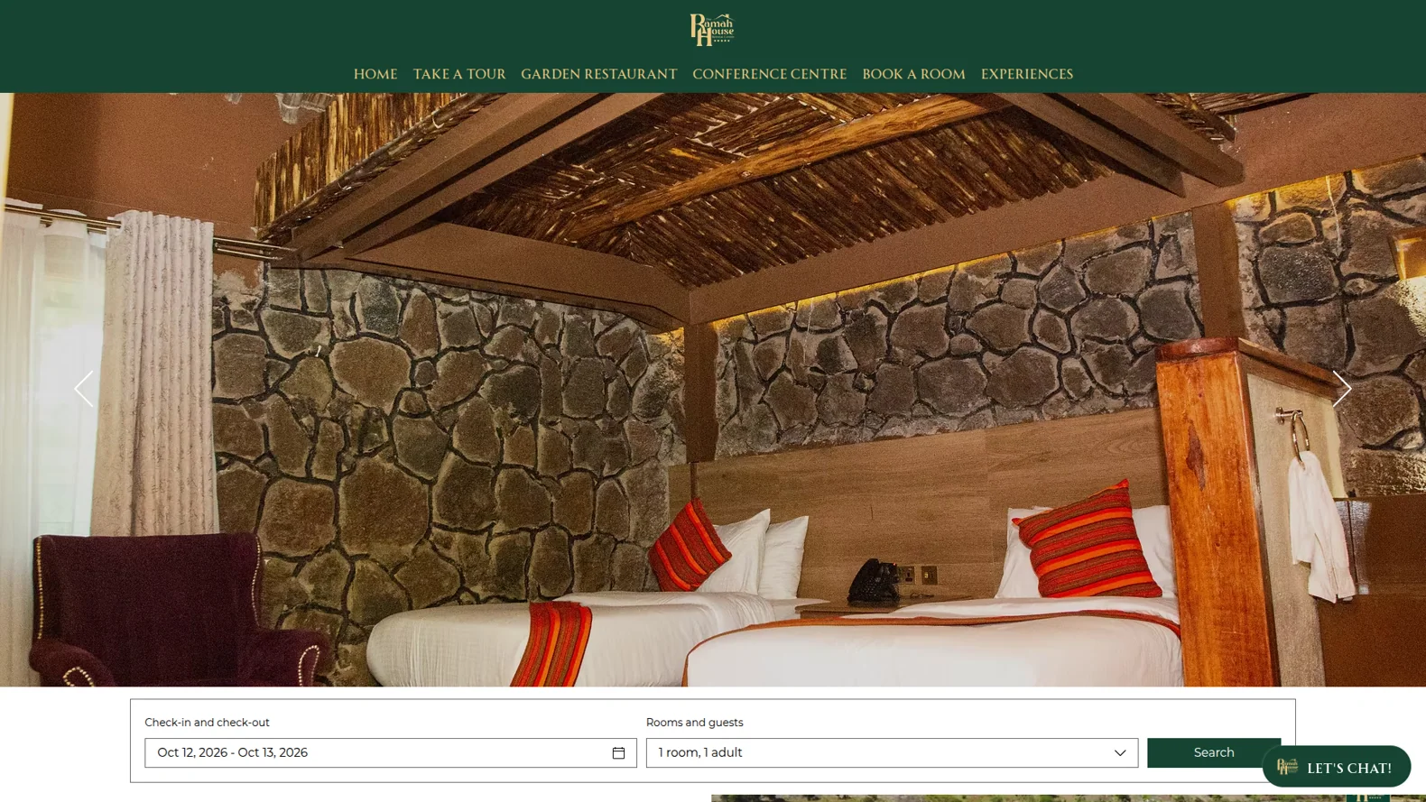 Screenshot of The Ramah House website